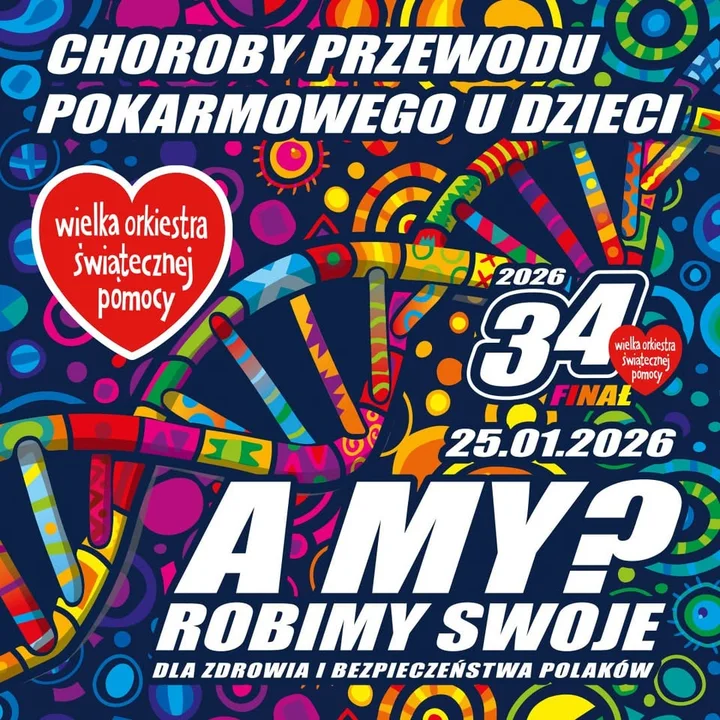Grafika promocyjna wydarzenia 34. Finał WOŚP w Siemianowicach Śląskich