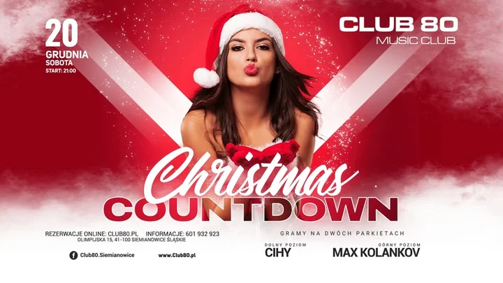 Grafika promocyjna wydarzenia CHRISTMAS COUNTDOWN — Club 80 Siemianowice Śląskie