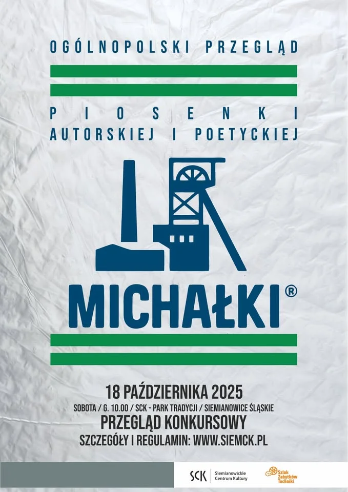 Obrazek przedstawia grafikę promocyjną wydarzenia Przegląd piosenki autorskiej i poetyckiej „MICHAŁKI” — program i informacje praktyczne