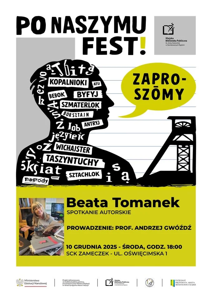 Grafika promocyjna wydarzenia Mikroświaty, opowieści o domowych kronikarzach — spotkanie autorskie z Beatą Tomanek