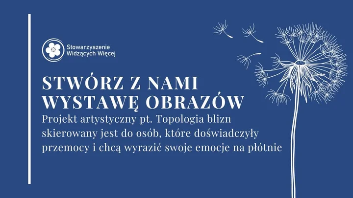 Grafika promocyjna wydarzenia Topologia blizn — proces twórczy dla osób po doświadczeniu przemocy