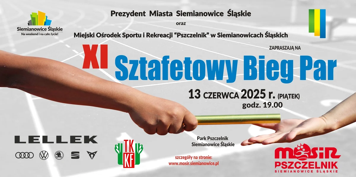 Grafika promocyjna wydarzenia Sztafetowy Bieg Godzinny w Siemianowicach Śląskich