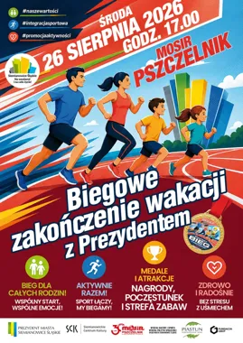 Grafika promocyjna wydarzenia Biegowe zakończenie wakacji z Prezydentem