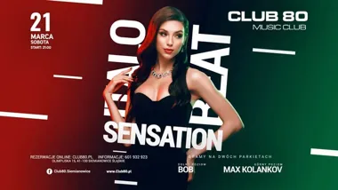 Grafika promocyjna wydarzenia Italo Beat Sensation w CLUB 80 — klubowa noc w rytmie włoskiego Italo