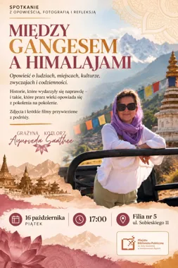 Grafika promocyjna wydarzenia Między Gangesem a Himalajami