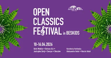 Grafika promocyjna wydarzenia Open Classics Festival in Beskids 2026 — muzyka klasyczna w sercu Beskidów