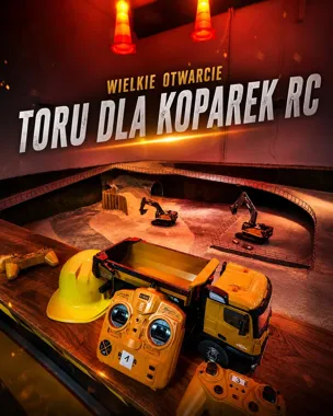 Grafika promocyjna wydarzenia Otwarcie toru dla koparek RC – darmowy weekend z mini placem budowy w Siemianowicach Śląskich