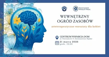 Grafika promocyjna wydarzenia Wewnętrzny ogród zasobów — bezpłatne warsztaty arteterapeutyczne dla kobiet (16+)