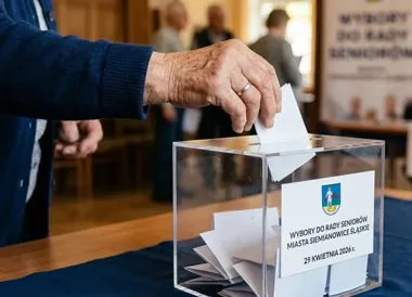 Grafika promocyjna wydarzenia Wybory do Rady Seniorów miasta Siemianowice Śląskie