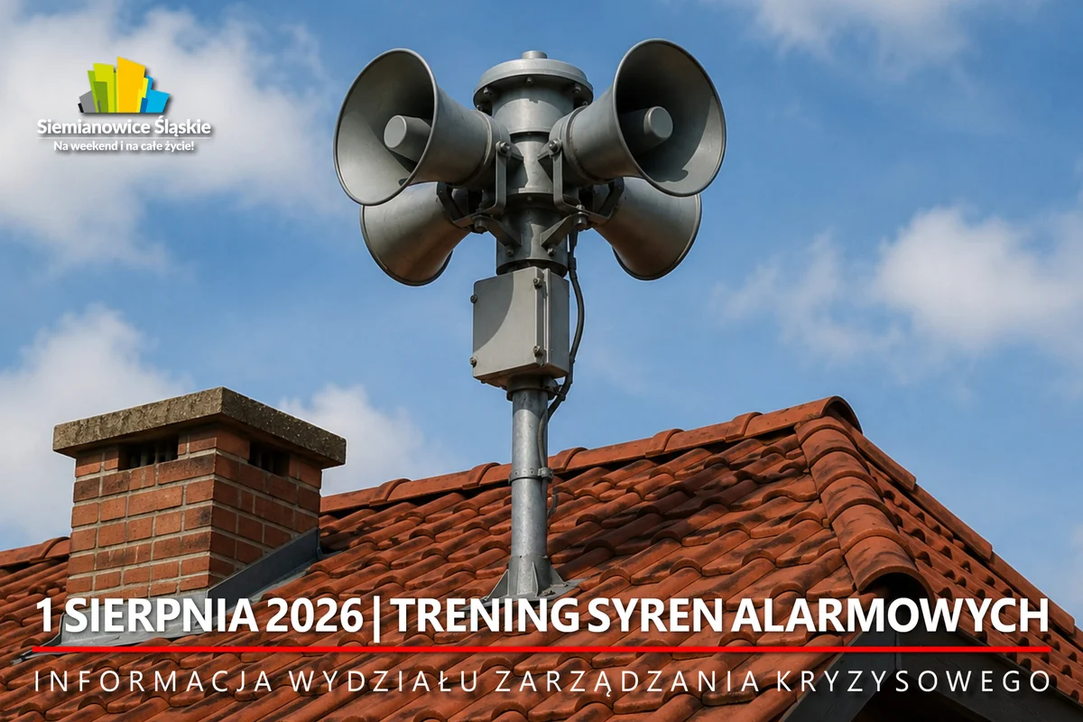 Grafika promocyjna wydarzenia Trening sprawności syren alarmowych