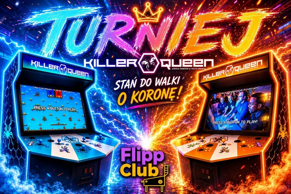 Grafika promocyjna wydarzenia Turniej Killer Queen - Flippclub Siemianowice Edycja 1: pierwszy turniej