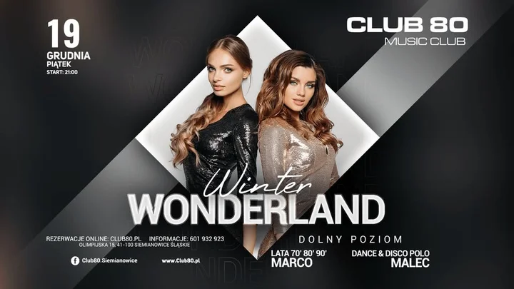 Grafika promocyjna wydarzenia WINTER WONDERLAND — Club 80 (piątek 19 grudnia)