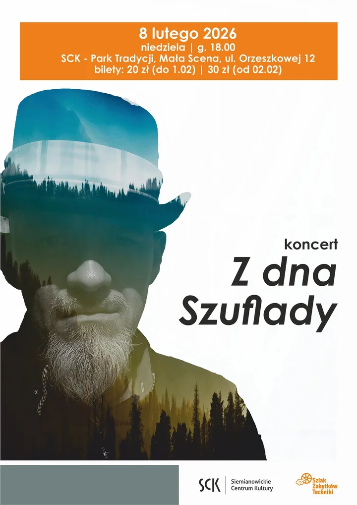 Grafika promocyjna wydarzenia Z dna Szuflady – koncert w SCK Parku Tradycji