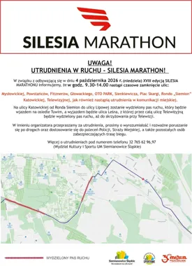 Silesia Marathon w Siemianowicach. Zamknięte ulice i utrudnienia dla kierowców
