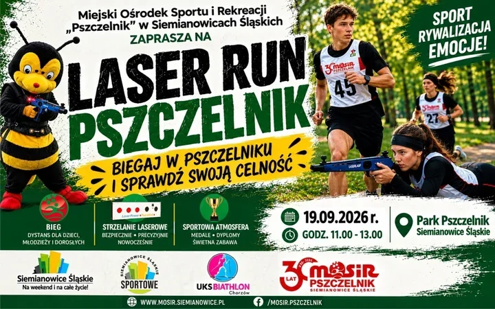 Bieg i laserowe strzelanie w Pszczelniku. Start dla uczestników w każdym wieku